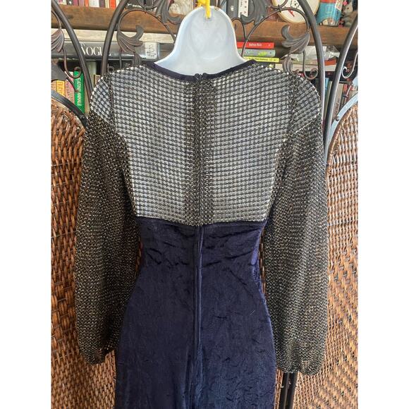 Size XS-S//70s Vintage Velvet Wide Leg Jumpsuit - Picture 5 of 7